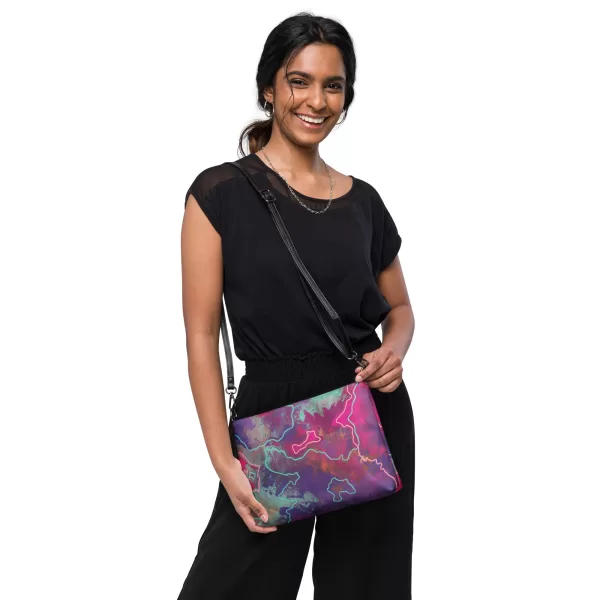 Purple Crossbody bag - Abstract Clouds - Image 3