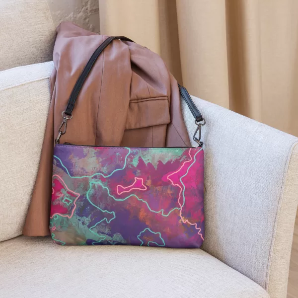 Purple Crossbody bag - Abstract Clouds - Image 5