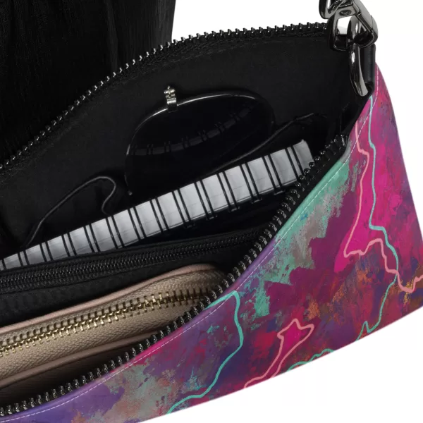 Purple Crossbody bag - Abstract Clouds - Image 2