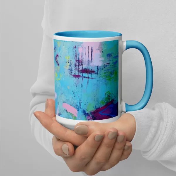 Abstract Mug with Blue Color Inside - Image 2