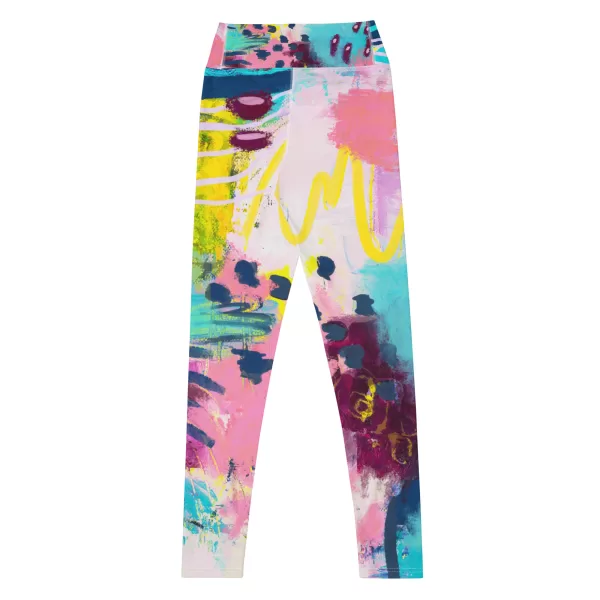 Yoga Leggings - Bubblegum painting - Image 4