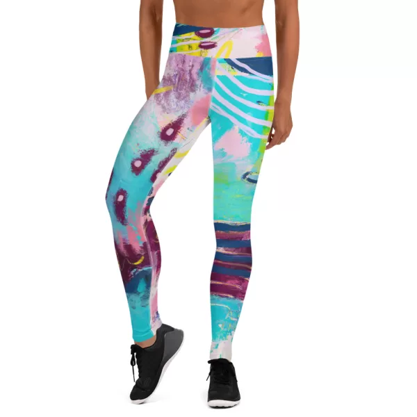 Yoga Leggings - Bubblegum painting