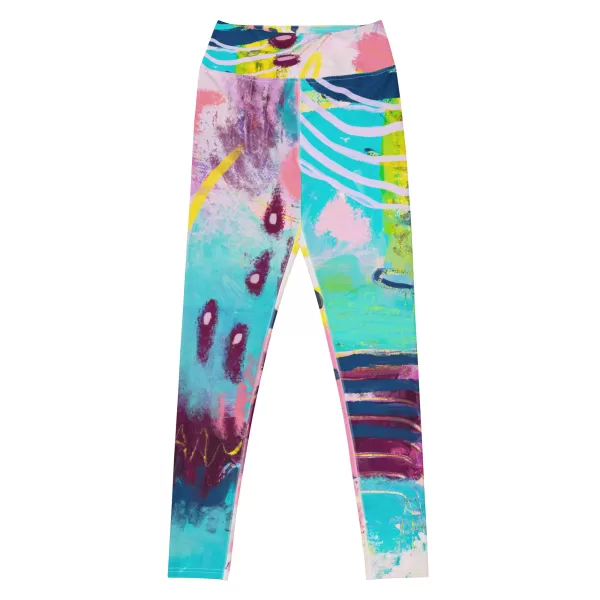 Yoga Leggings - Bubblegum painting - Image 5