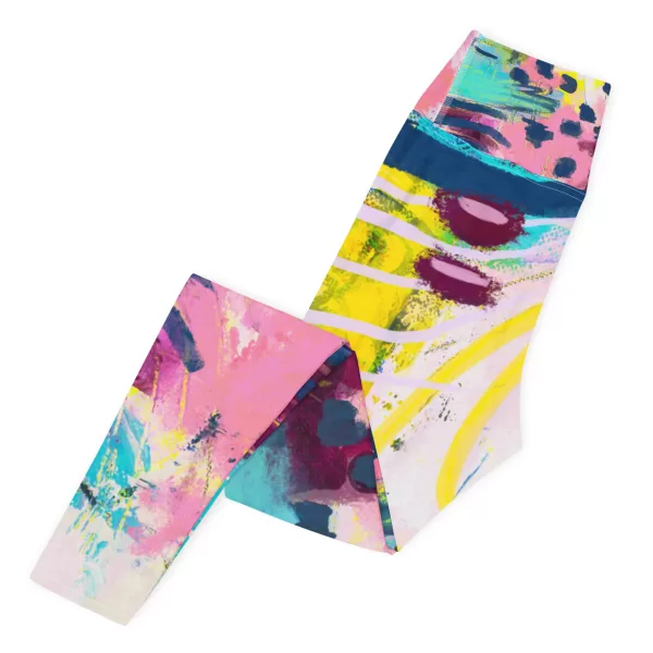 Yoga Leggings - Bubblegum painting - Image 2