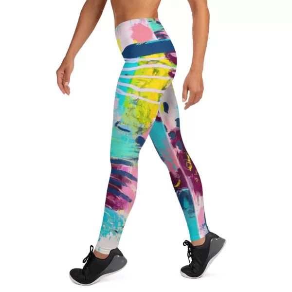 Yoga Leggings - Bubblegum painting - Image 6